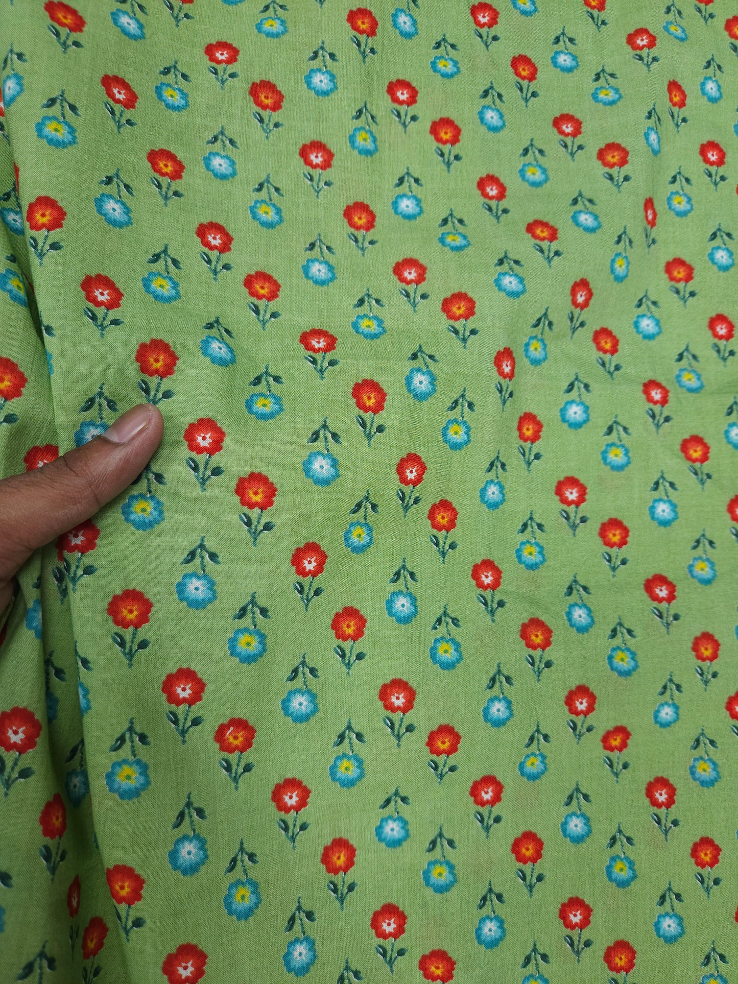 Pastel Flower Print Cotton Fabric