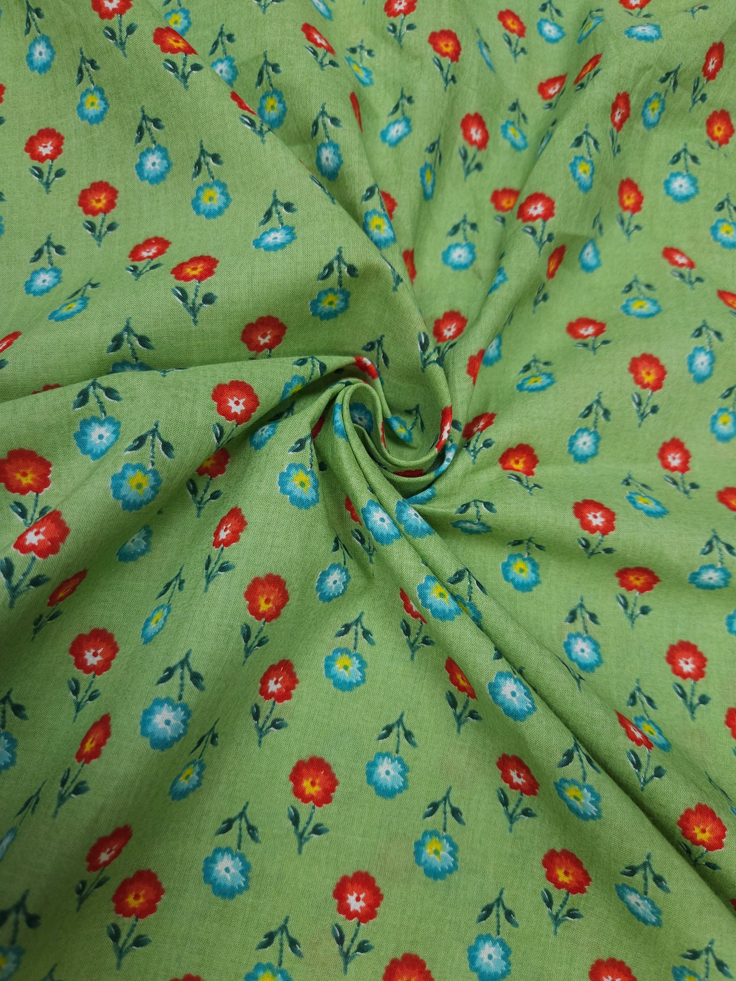 Pastel Flower Print Cotton Fabric