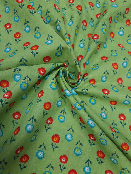 Pastel Flower Print Cotton Fabric