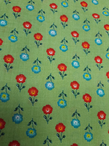 Pastel Flower Print Cotton Fabric