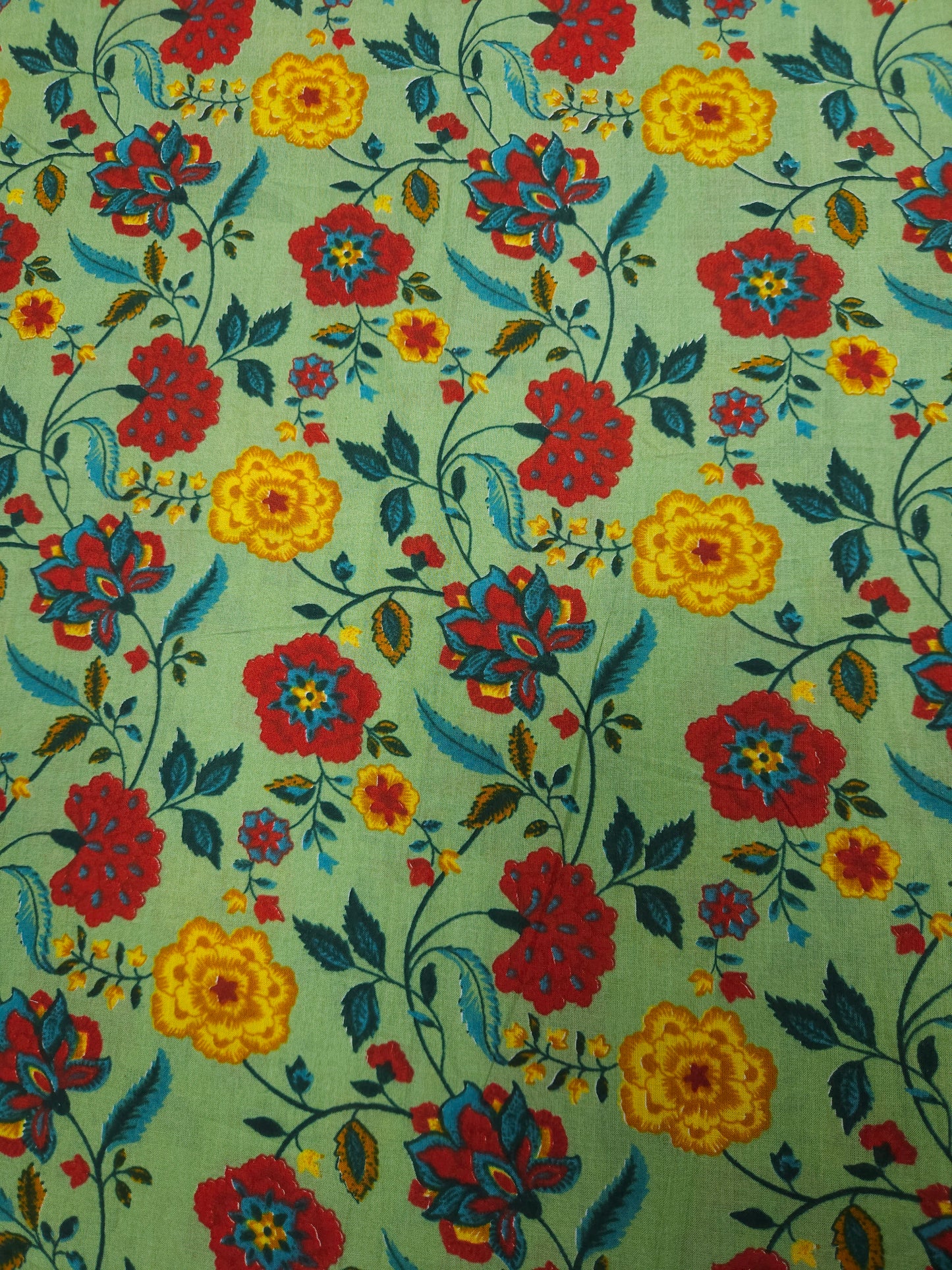 Multicolor Garden Floral Cotton Fabric