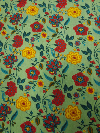 Multicolor Garden Floral Cotton Fabric