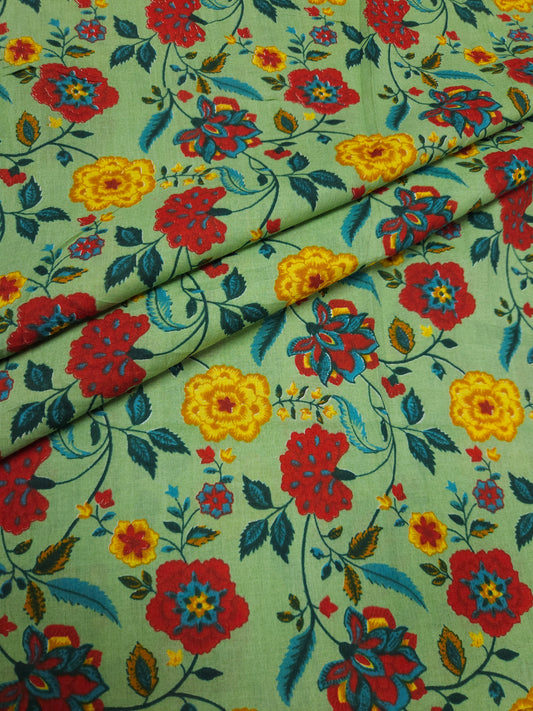 Multicolor Garden Floral Cotton Fabric