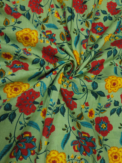 Multicolor Garden Floral Cotton Fabric