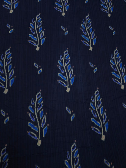 Indigo Ikat Motif Cotton Fabric