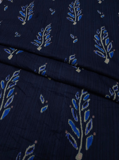 Indigo Ikat Motif Cotton Fabric