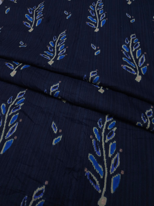 Indigo Ikat Motif Cotton Fabric