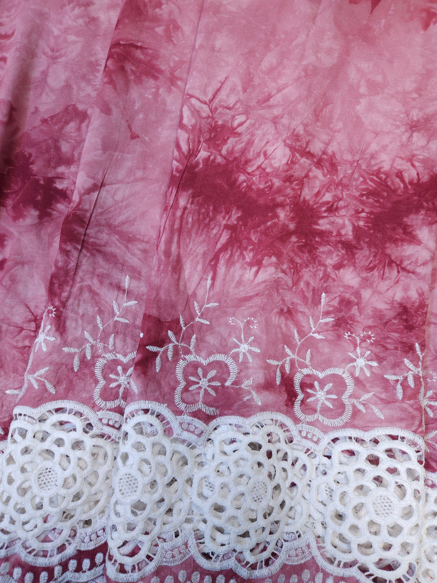 Dusty Rose Tie Dye Modal Rayon Fabric
