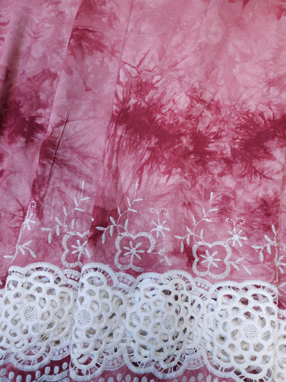Dusty Rose Tie Dye Modal Rayon Fabric