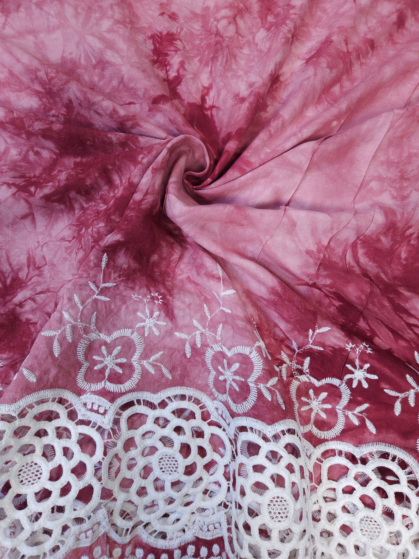 Dusty Rose Tie Dye Modal Rayon Fabric