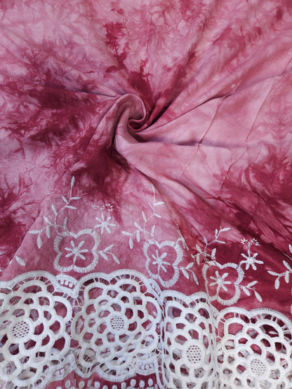 Dusty Rose Tie Dye Modal Rayon Fabric