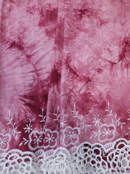 Dusty Rose Tie Dye Modal Rayon Fabric