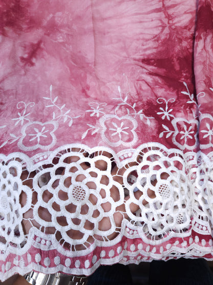Dusty Rose Tie Dye Modal Rayon Fabric