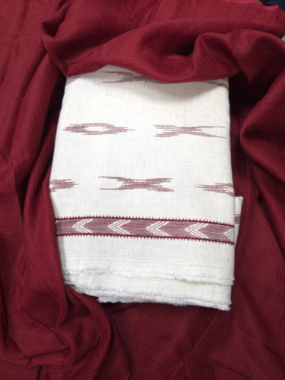 Heritage Weave Cotton Linen Suit Set with Kota Cotton Stole