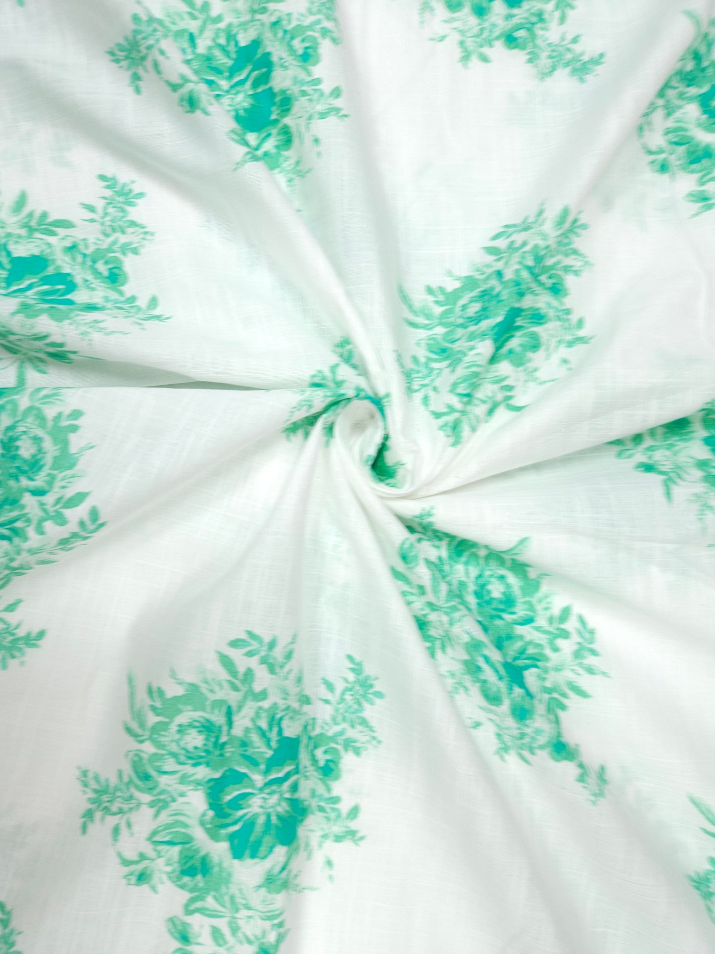 Mint Blossom Cotton Slub Printed Suit Set