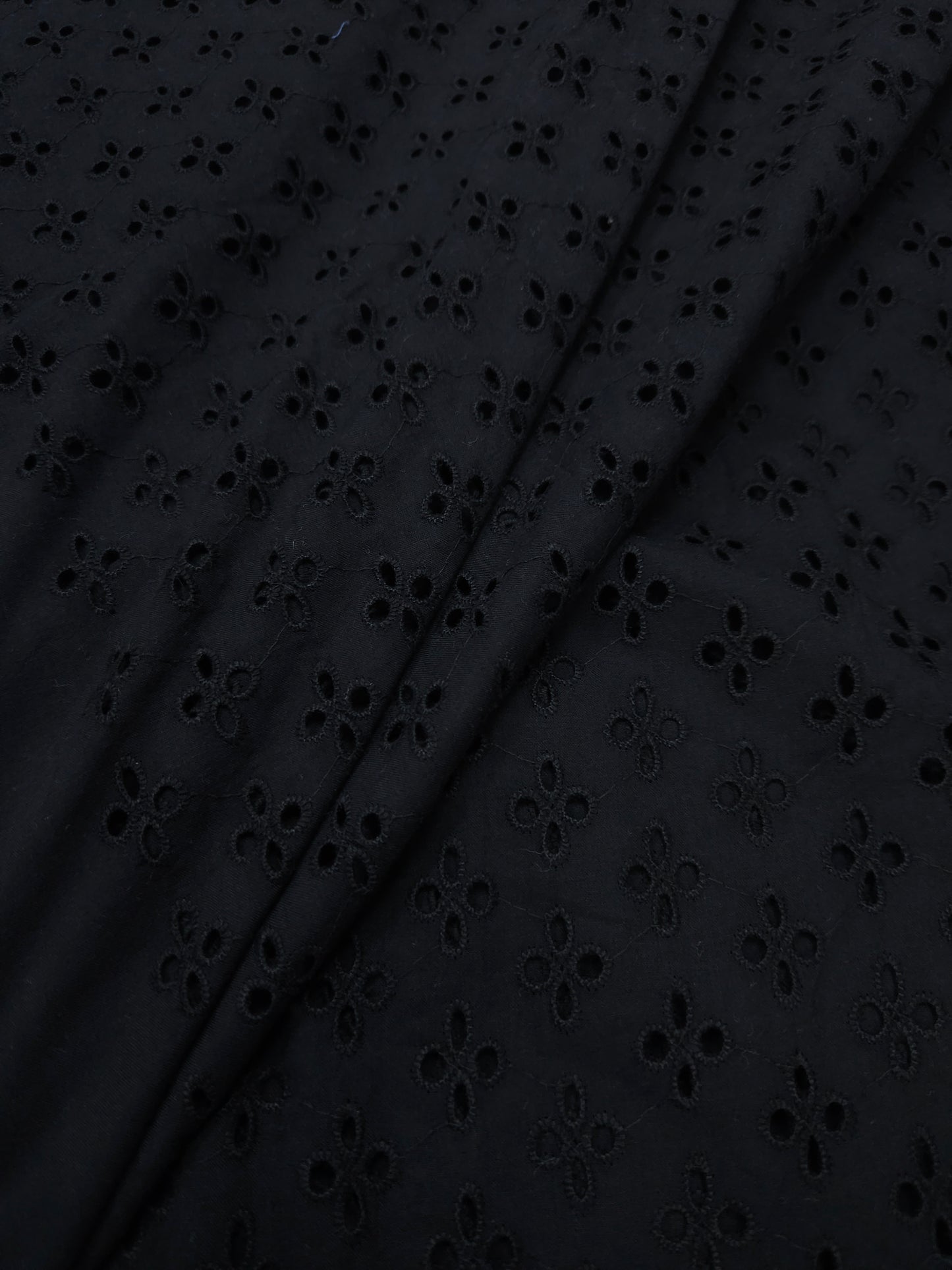 Midnight Bloom Cotton All Over Schiffli Fabric