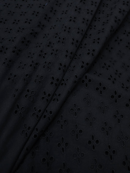 Midnight Bloom Cotton All Over Schiffli Fabric