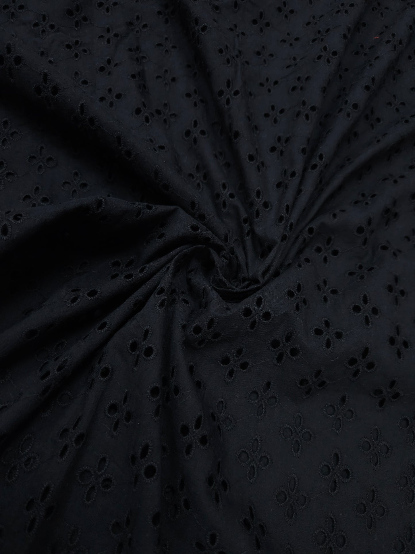 Midnight Bloom Cotton All Over Schiffli Fabric
