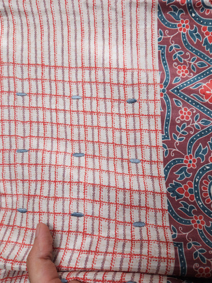 Wine Royale Printed Cotton Suit Set Fabric with Cotton Muslin Dupatta (3-Piece)