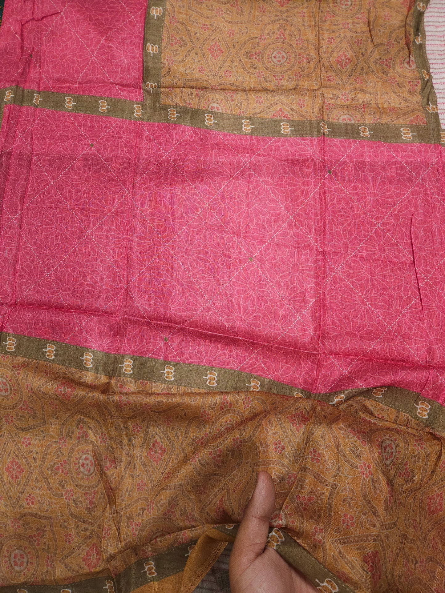 Olive Heritage Printed Cotton Suit Set Fabric with Cotton Muslin Dupatta (3-Piece)