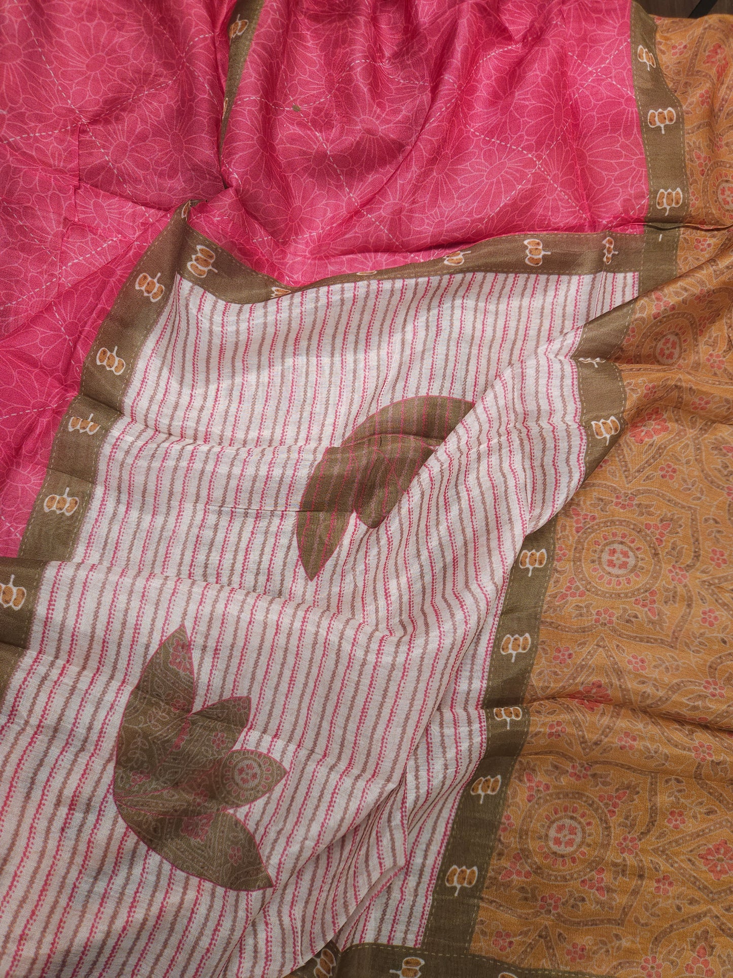 Olive Heritage Printed Cotton Suit Set Fabric with Cotton Muslin Dupatta (3-Piece)