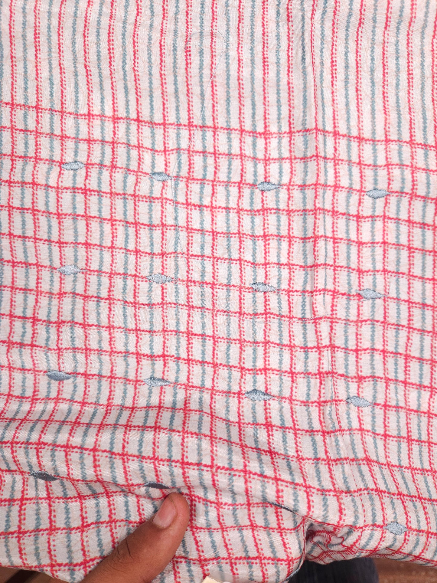 Ocean Ruby Printed Cotton Suit Fabric Set with Cotton Muslin Dupatta (3-Piece)