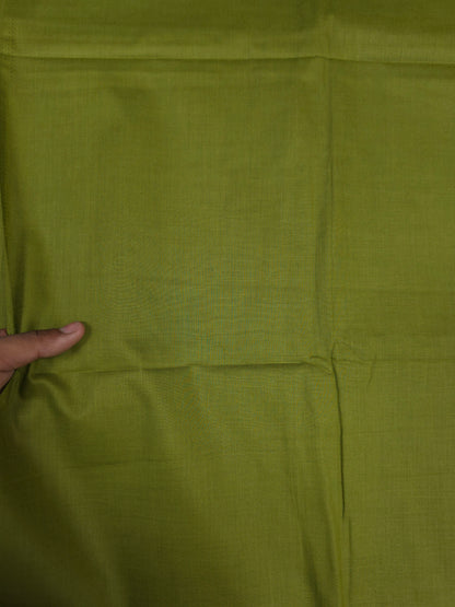 Olive Green Cotton Suit Set with Pure Chiffon Dupatta