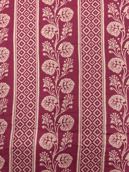 Rose Pink Cotton Suit Set with Pure Chiffon Dupatta