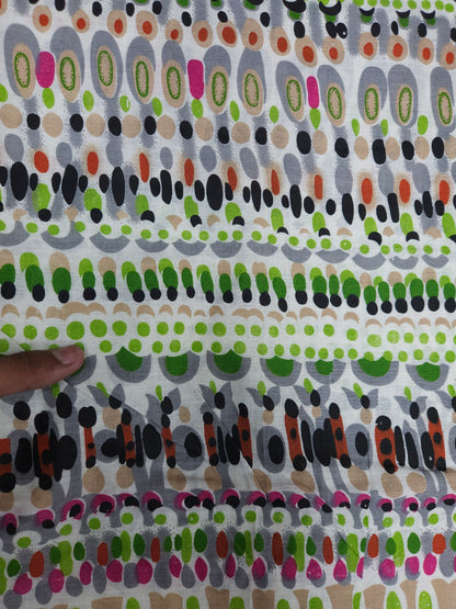 Abstract Multicolor Cotton Fabric