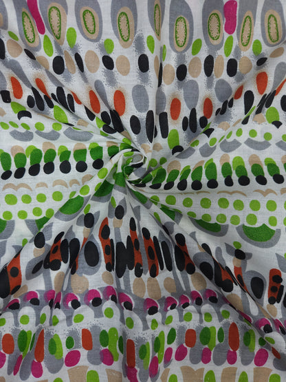 Abstract Multicolor Cotton Fabric