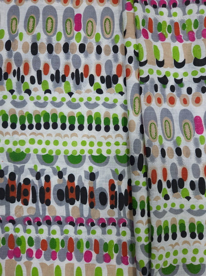 Abstract Multicolor Cotton Fabric