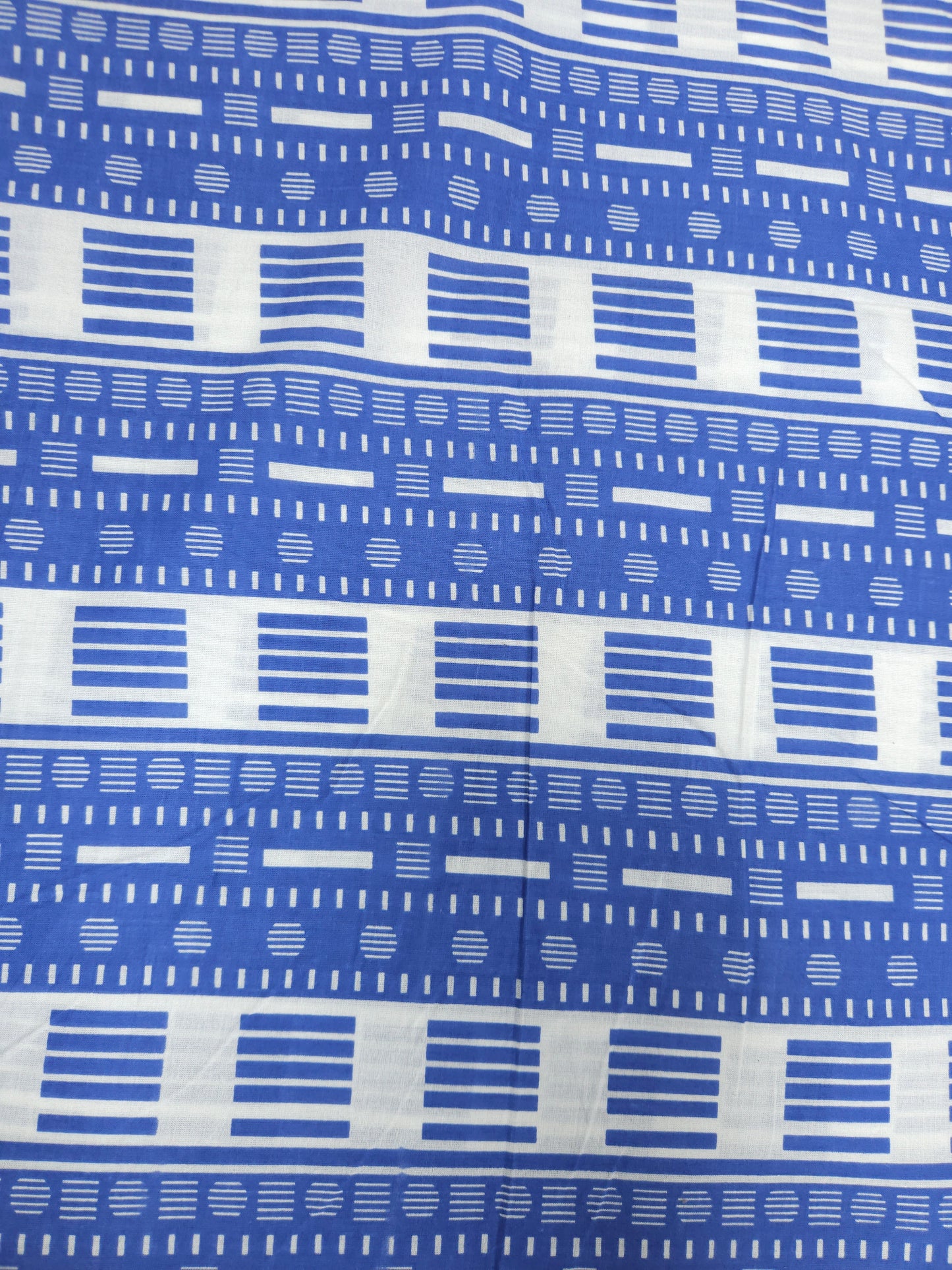 Blue Geometric Printed Cotton Fabric