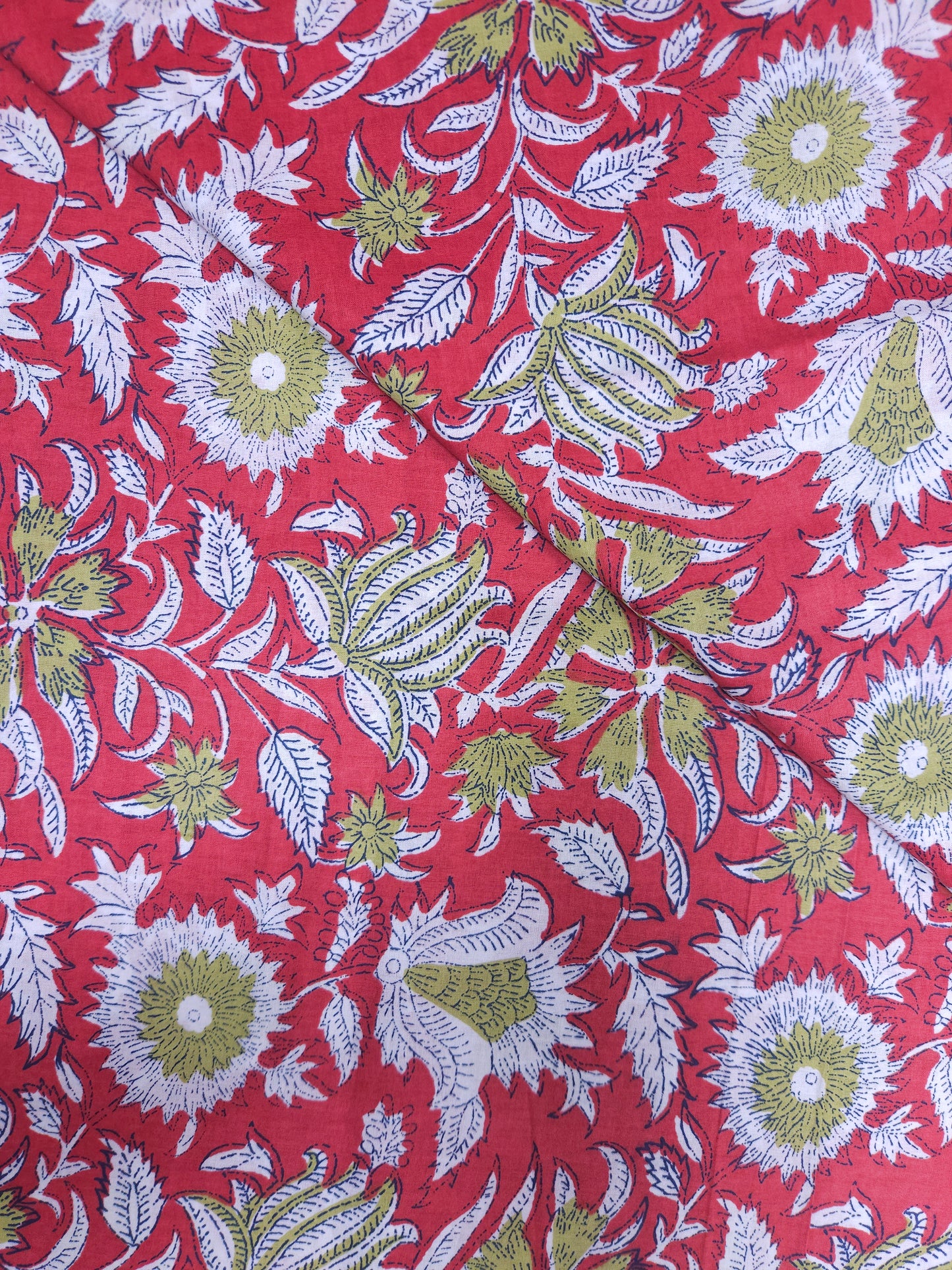 Crimson Bloom Botanical Cotton Suit Set