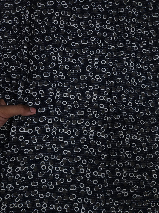 Midnight Navy Abstract Circle Cotton Suit Set