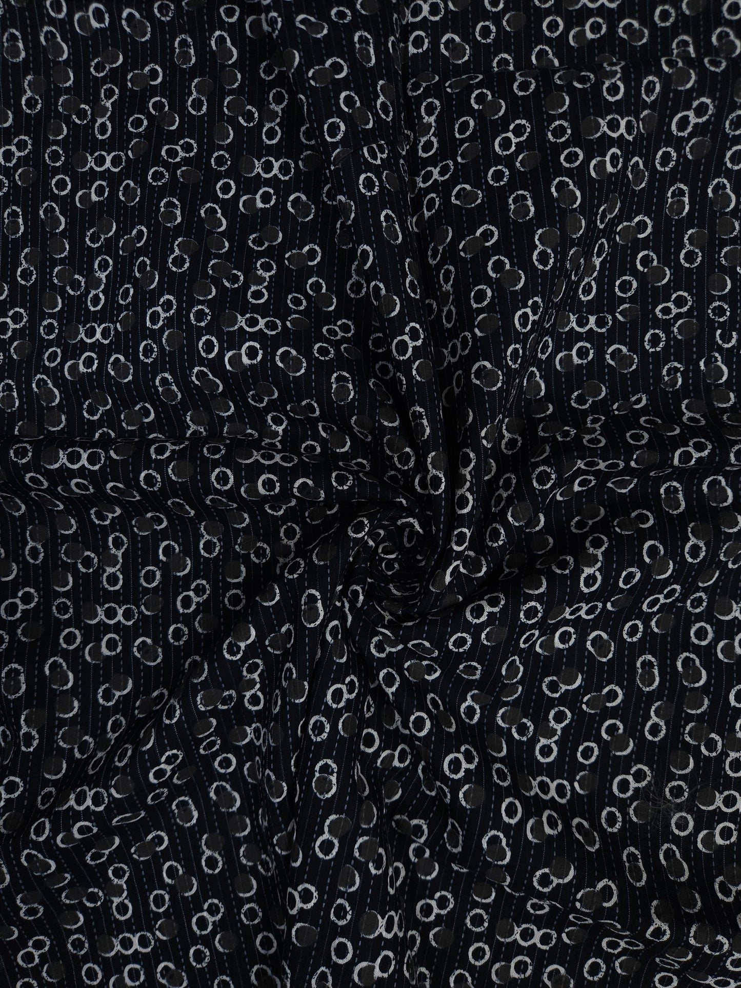 Midnight Navy Abstract Circle Cotton Suit Set
