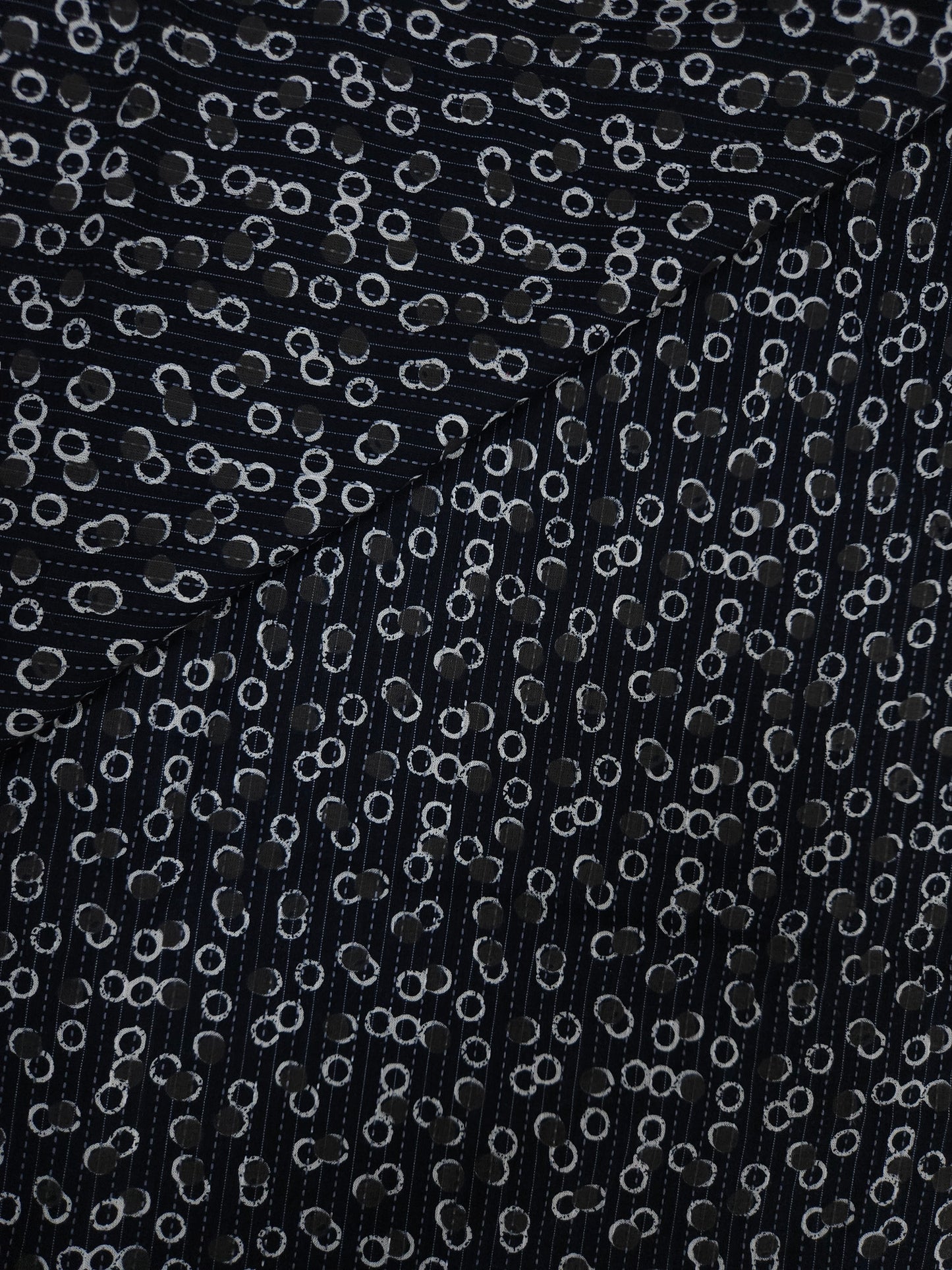 Midnight Navy Abstract Circle Cotton Suit Set