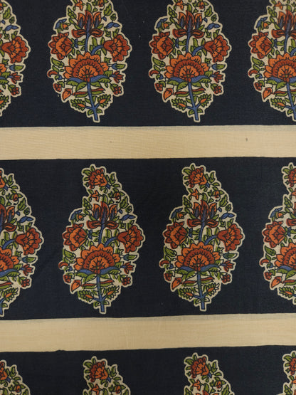 Black Floral Buta Printed Cotton Fabric