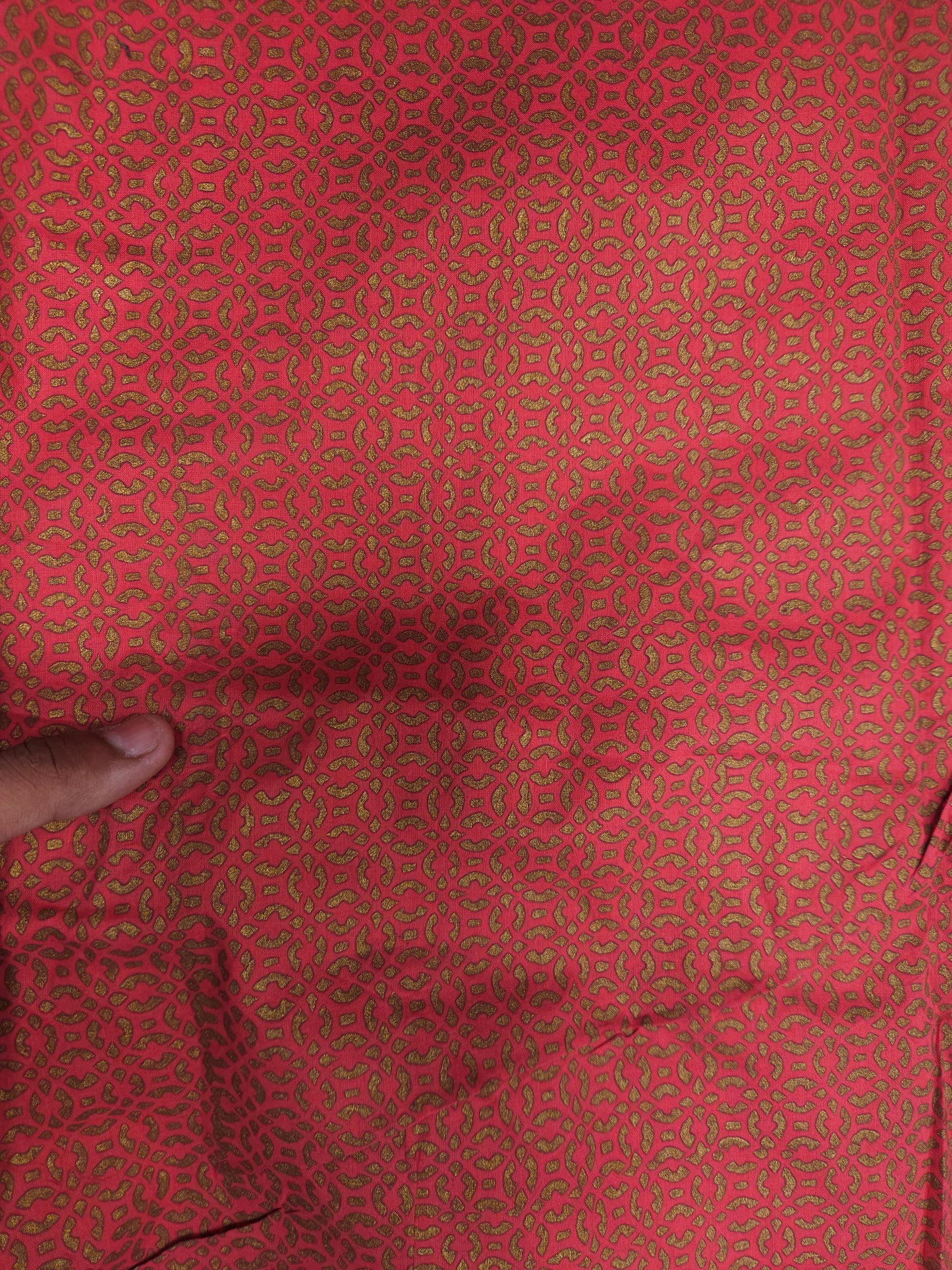 Pink Gold Printed Cotton Fabric