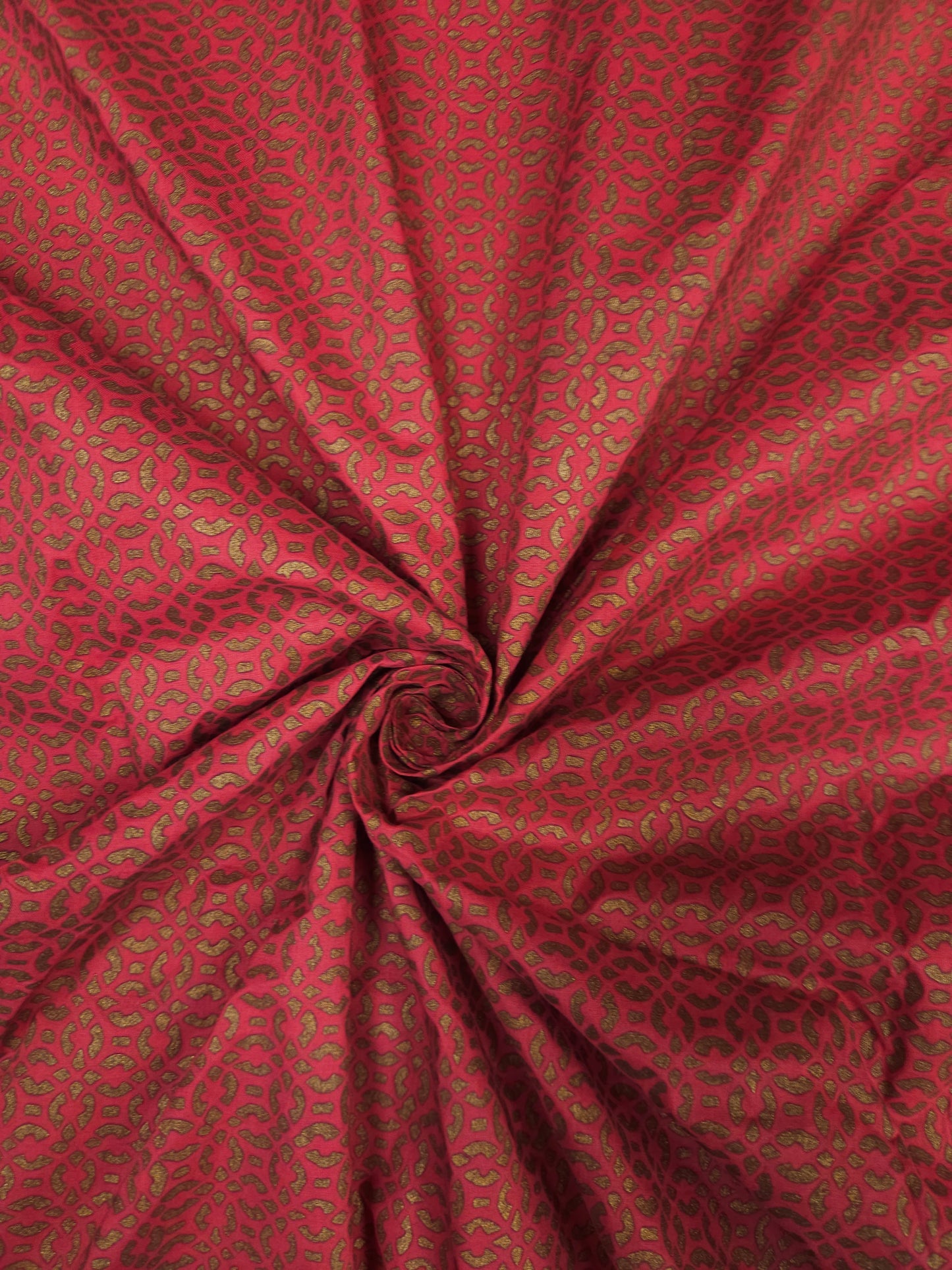 Pink Gold Printed Cotton Fabric