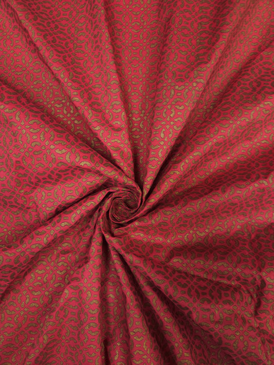 Pink Gold Printed Cotton Fabric