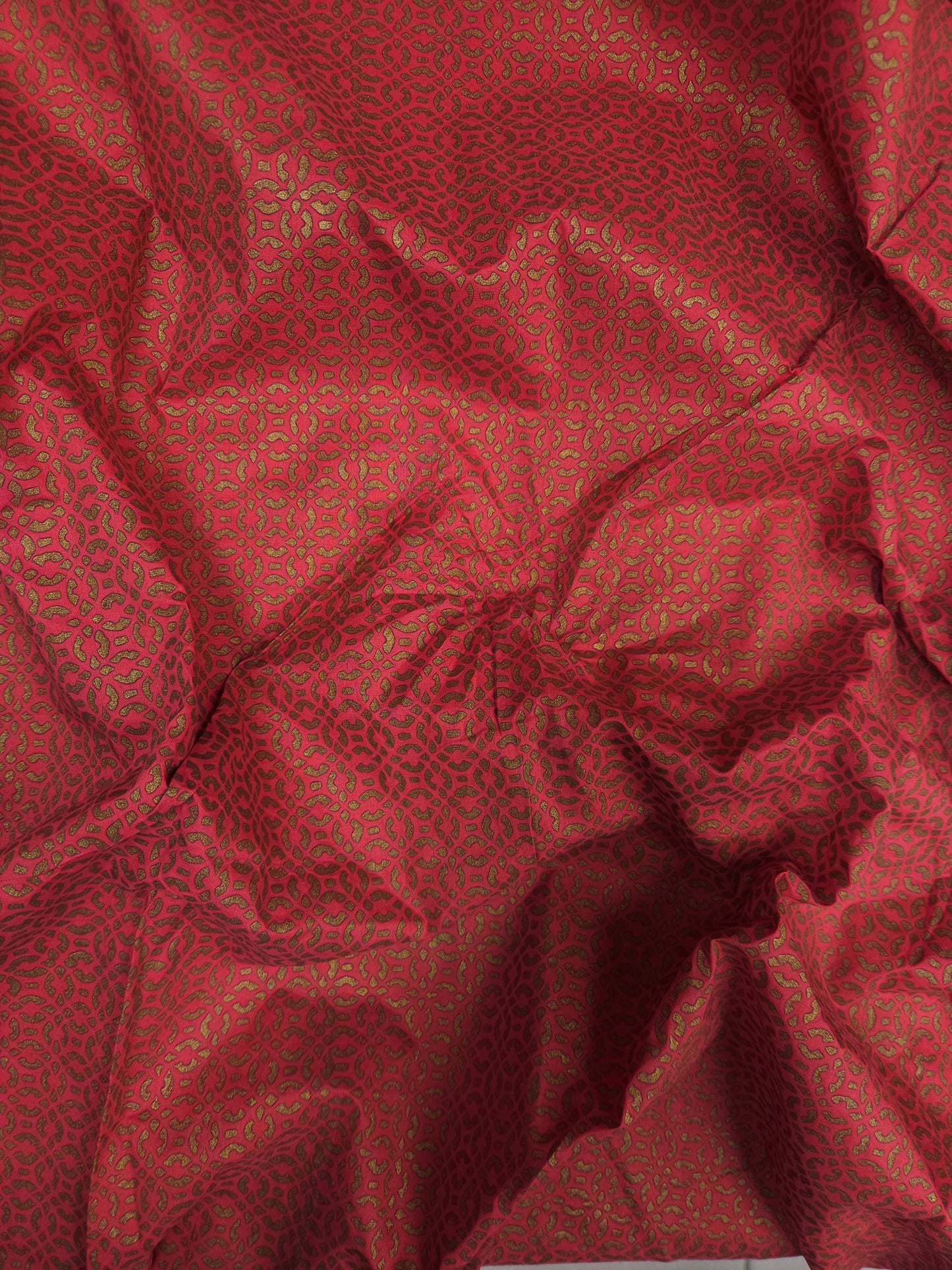 Pink Gold Printed Cotton Fabric