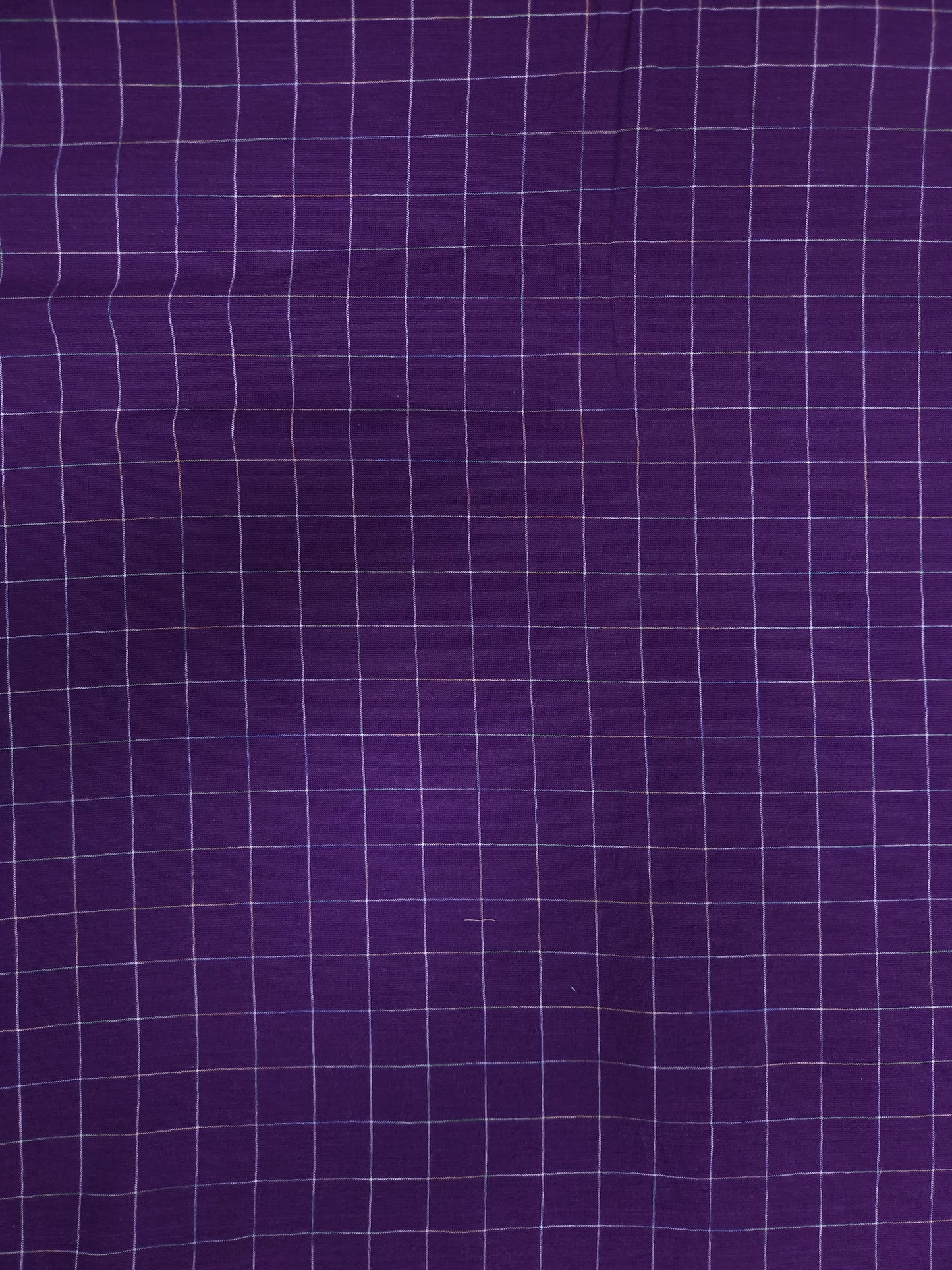 Purple Checked Cotton Fabric with Traditional Border