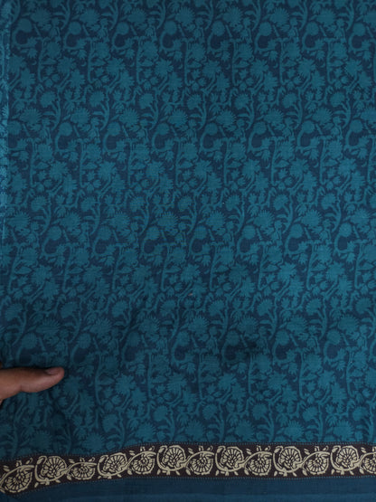 Teal Floral Cotton Fabric