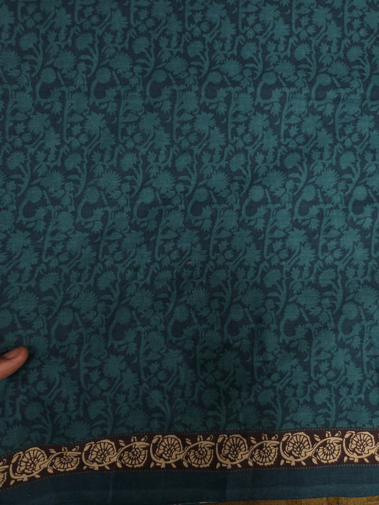 Teal Floral Cotton Fabric