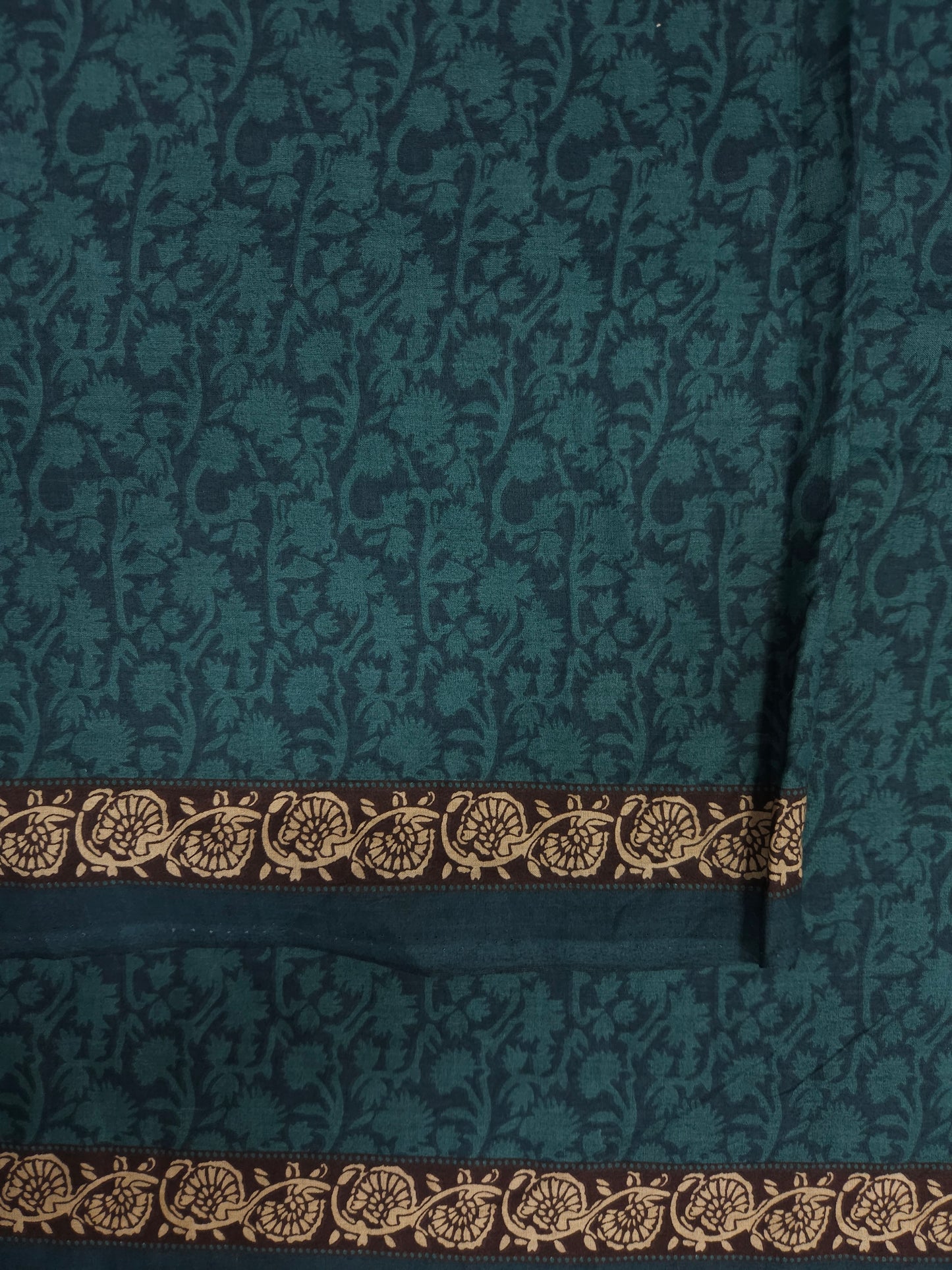 Teal Floral Cotton Fabric