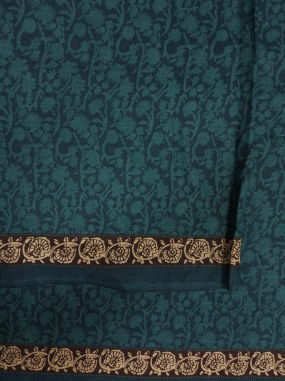 Teal Floral Cotton Fabric