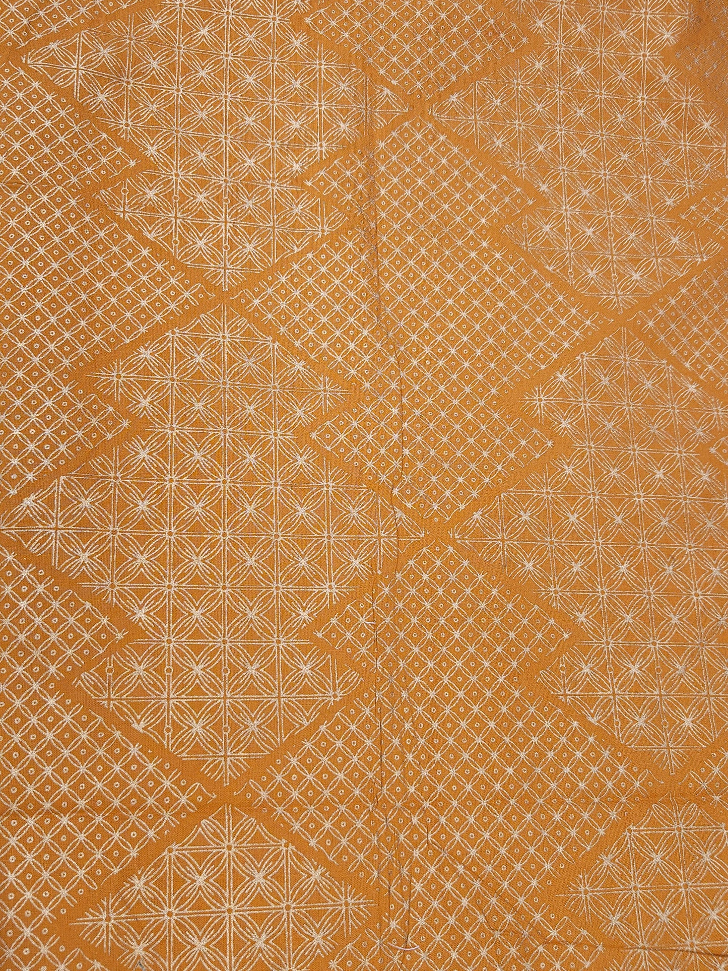 Mustard Geometric Print Cotton Fabric