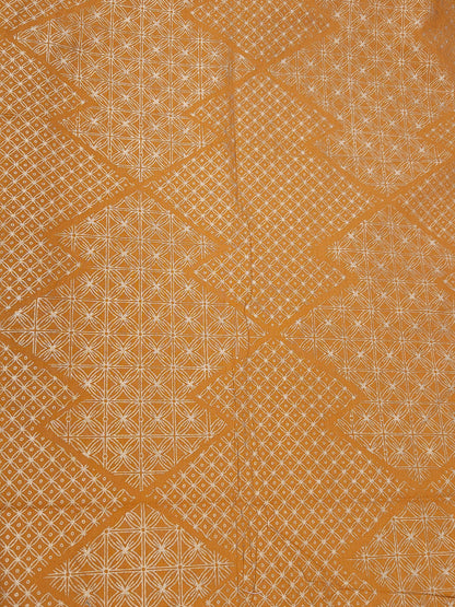 Mustard Geometric Print Cotton Fabric