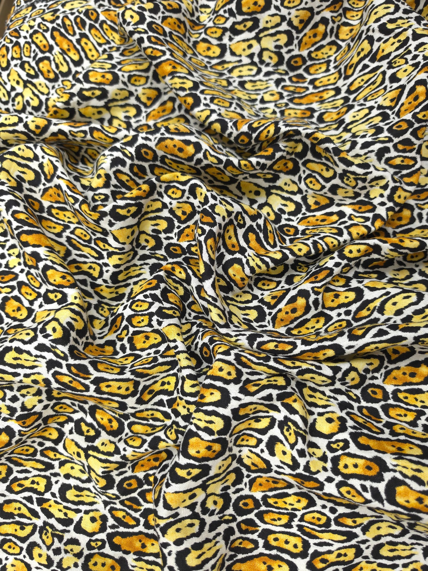 Leopard Print Natural Linen Fabric 60" Width