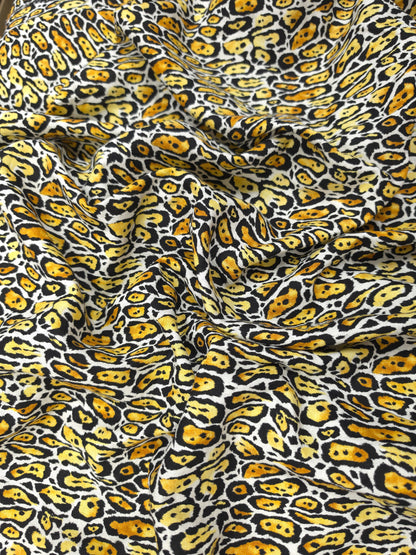 Leopard Print Natural Linen Fabric 60" Width